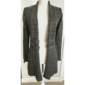 Fortune + Ivy Womens‎ Small cable knit cardigan Green Speckled Open Front NWOT